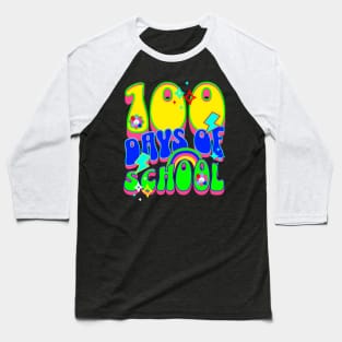 Groovy 100Th Day Of School Bright Fun Color Student Teacher Baseball T-Shirt